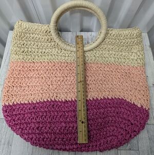 Talbots Multicolor Straw Tote Bag